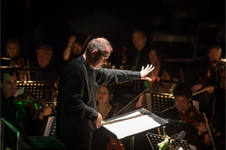 Konzert-Fotograf Ralf Brunner aus Hamburg zeigt seine Aufnahmen von den Donaueschinger Musiktagen, dem wichtigsten Festival für zeitgenössische Tonkunst weltweit. Im Bild der langjährige Chefdirigent des SWR-Symphonieorchesters François-Xavier Roth