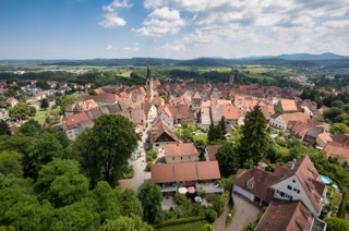 überischt der historischen altstadt von rottweil am neckar