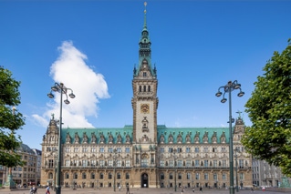 Architekturaufnahme des Hamburger Rathaus